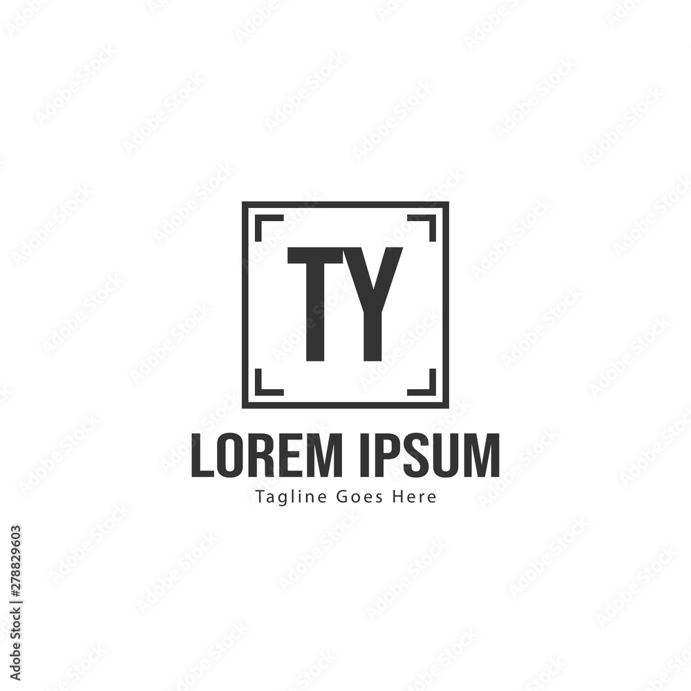 Initial TY logo template with modern frame. Minimalist TY letter logo vector illustration Initial TY logo template with modern frame. Minimalist TY letter logo vector illustration
