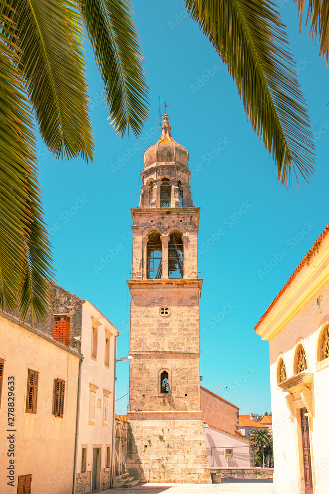 Church of St. Joseph Bell Tower, Vela Luka, island of Korcula, Croatia