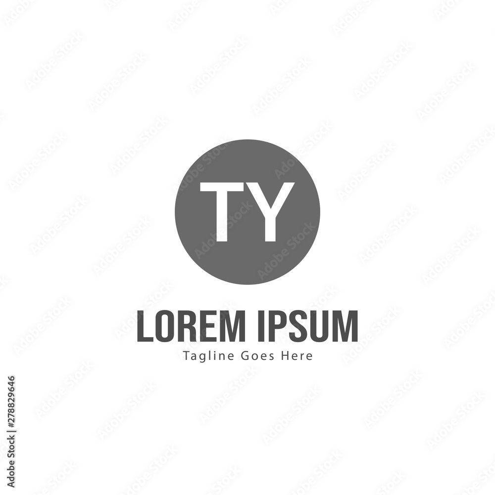 Initial TY logo template with modern frame. Minimalist TY letter logo vector illustration Initial TY logo template with modern frame. Minimalist TY letter logo vector illustration