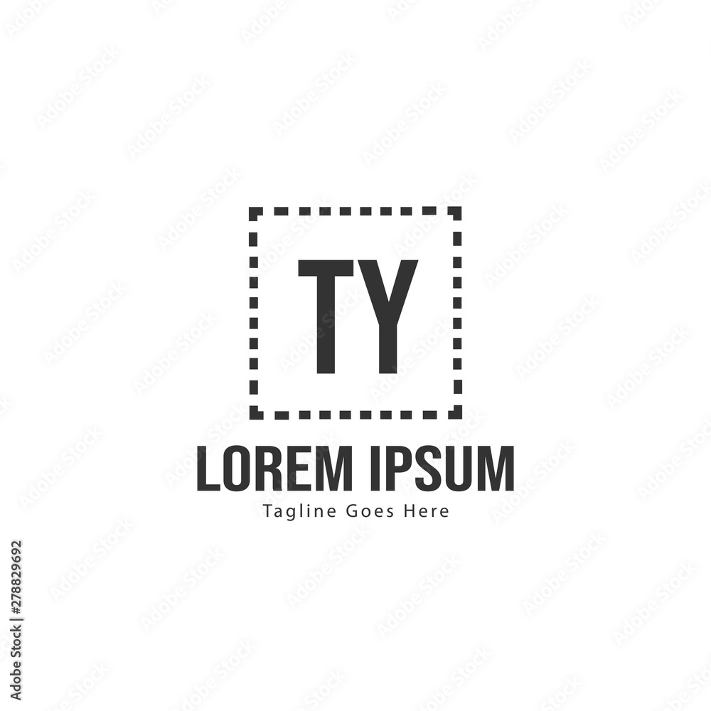 Initial TY logo template with modern frame. Minimalist TY letter logo vector illustration Initial TY logo template with modern frame. Minimalist TY letter logo vector illustration
