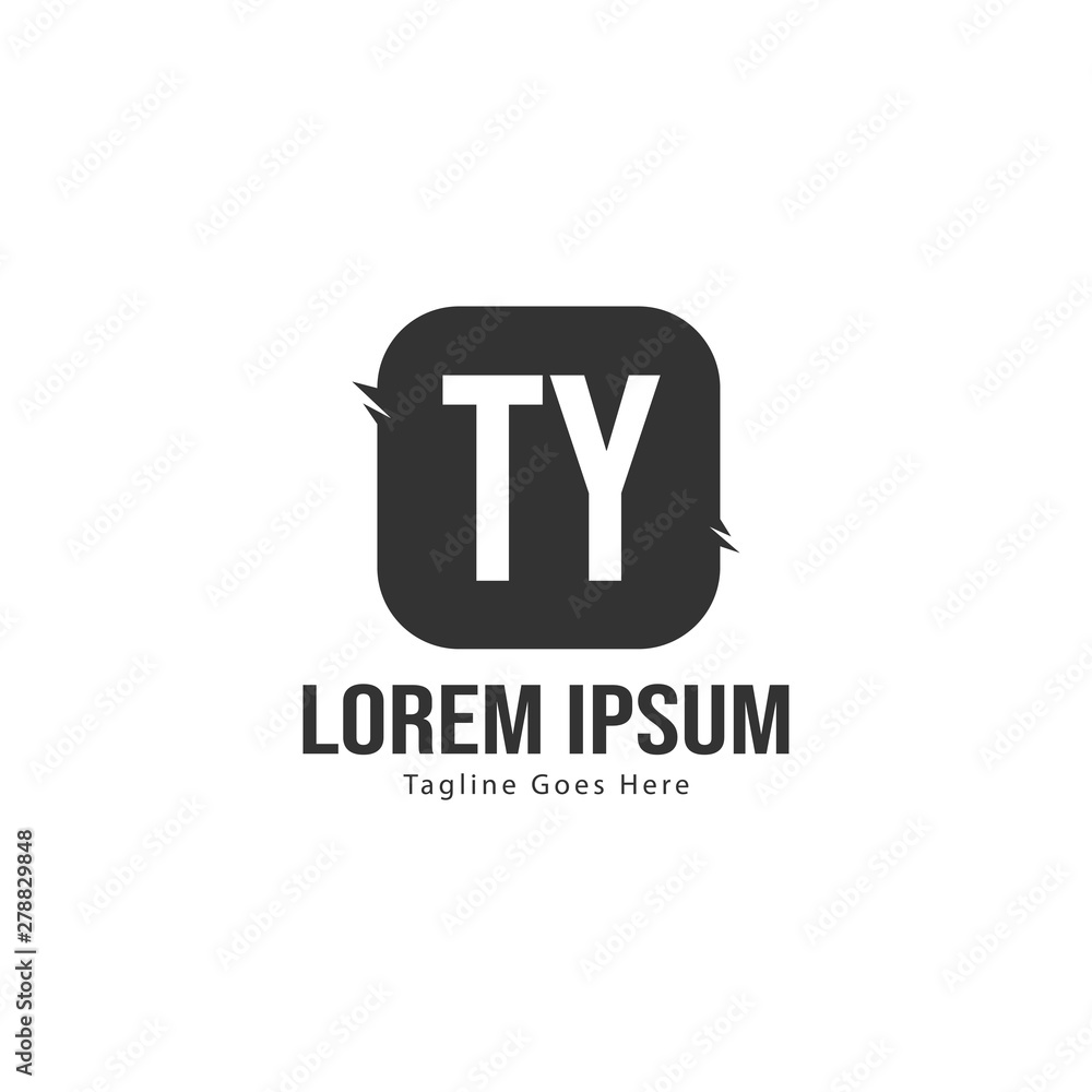 Initial TY logo template with modern frame. Minimalist TY letter logo vector illustration Initial TY logo template with modern frame. Minimalist TY letter logo vector illustration