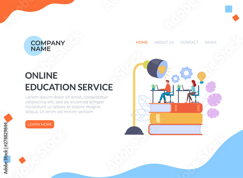 Students people characters sitting at table class room. Online education concept. Vector flat graphic design cartoon banner poster illustration