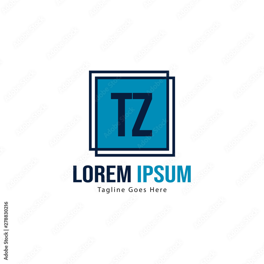 Initial TZ logo template with modern frame. Minimalist TZ letter logo vector illustration Initial TZ logo template with modern frame. Minimalist TZ letter logo vector illustration