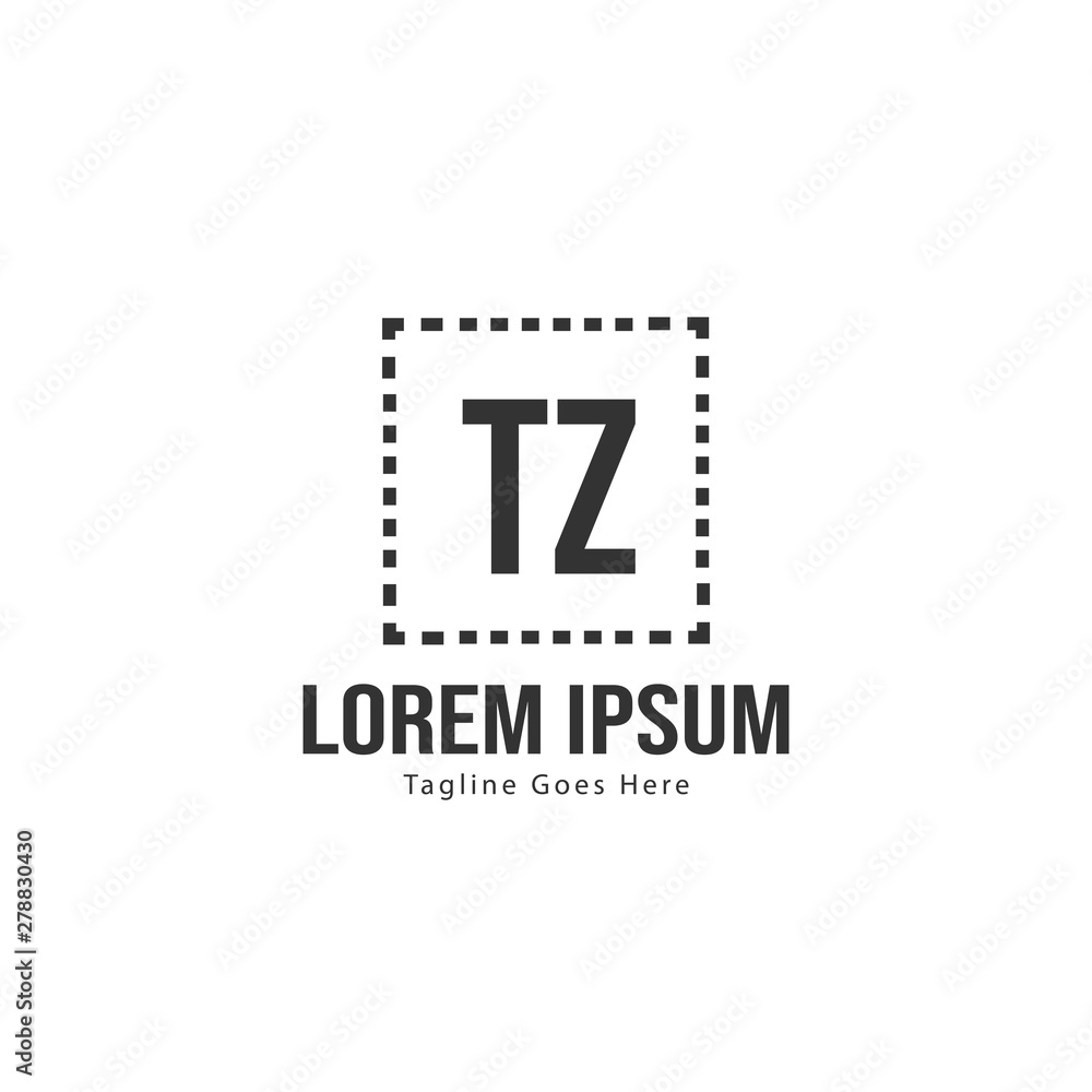Initial TZ logo template with modern frame. Minimalist TZ letter logo vector illustration Initial TZ logo template with modern frame. Minimalist TZ letter logo vector illustration