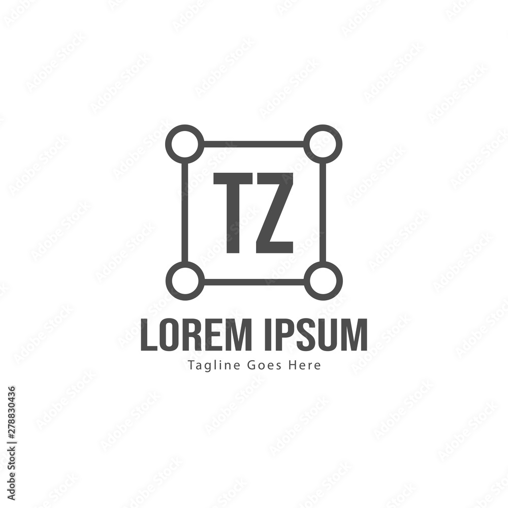 Initial TZ logo template with modern frame. Minimalist TZ letter logo vector illustration Initial TZ logo template with modern frame. Minimalist TZ letter logo vector illustration