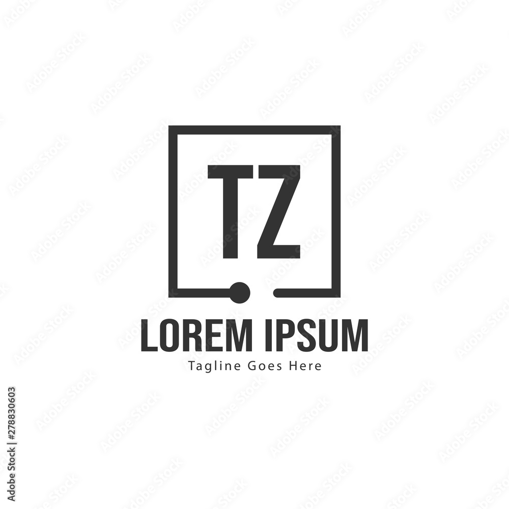 Initial TZ logo template with modern frame. Minimalist TZ letter logo vector illustration Initial TZ logo template with modern frame. Minimalist TZ letter logo vector illustration