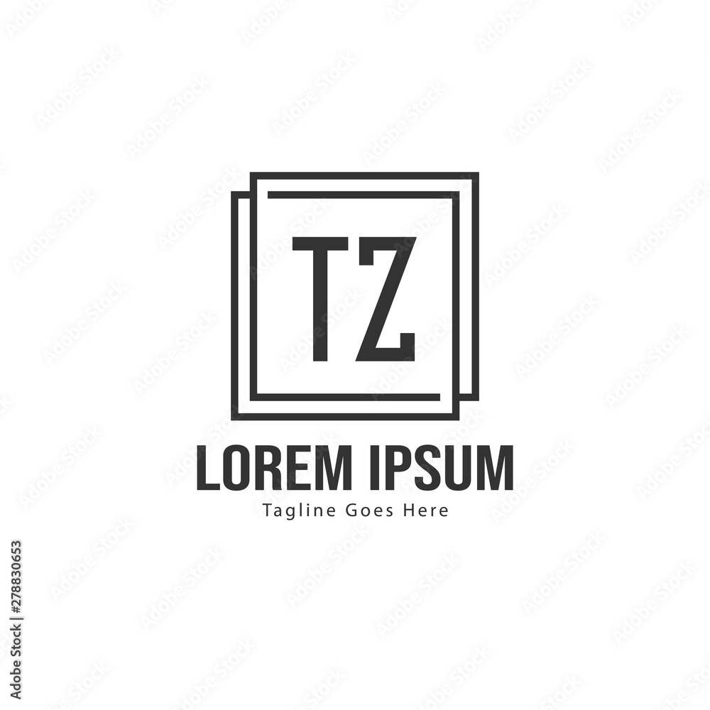 Initial TZ logo template with modern frame. Minimalist TZ letter logo vector illustration Initial TZ logo template with modern frame. Minimalist TZ letter logo vector illustration