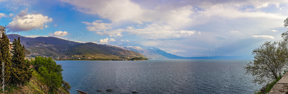 Panorama of  beautiful Lake Ohrid