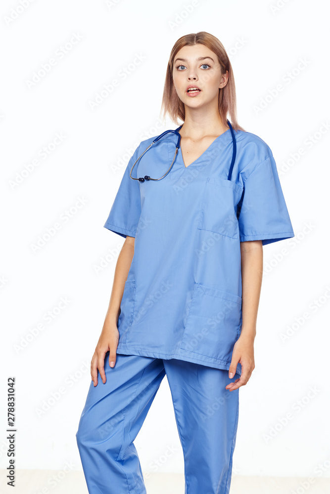 young doctor with stethoscope isolated on white young doctor with stethoscope isolated on white