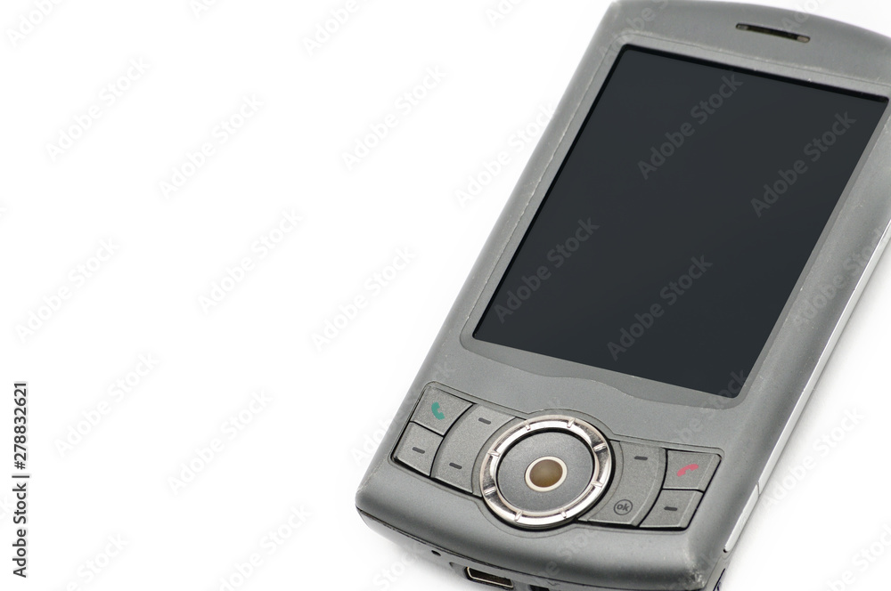 Old style smartphone phone on a white background.PDA phone Old style smartphone phone on a white background.PDA phone