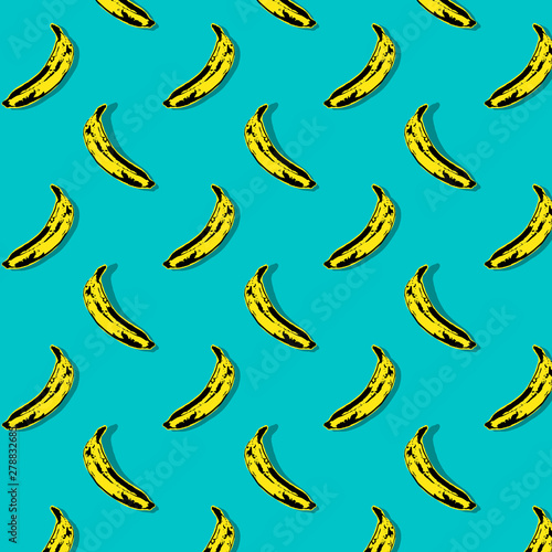 pop art banana vector decoration illustration seamless pattern