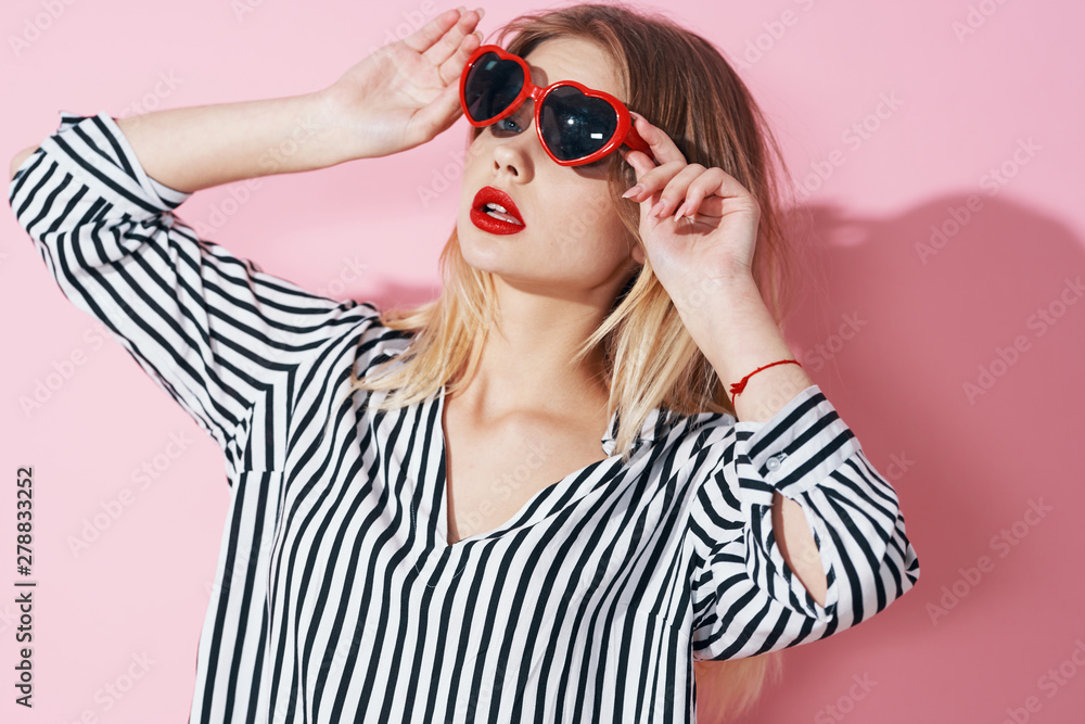 portrait of young woman in sunglasses portrait of young woman in sunglasses