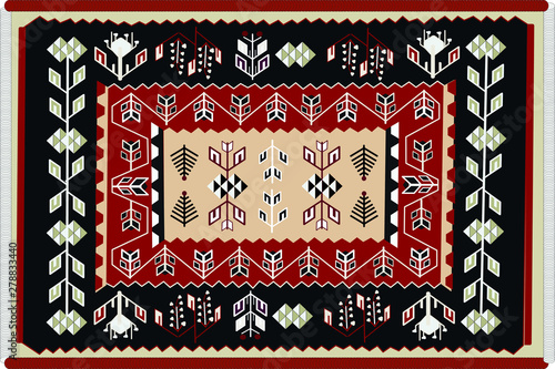 National carpet traditional Georgian style. Ornament vector illustration