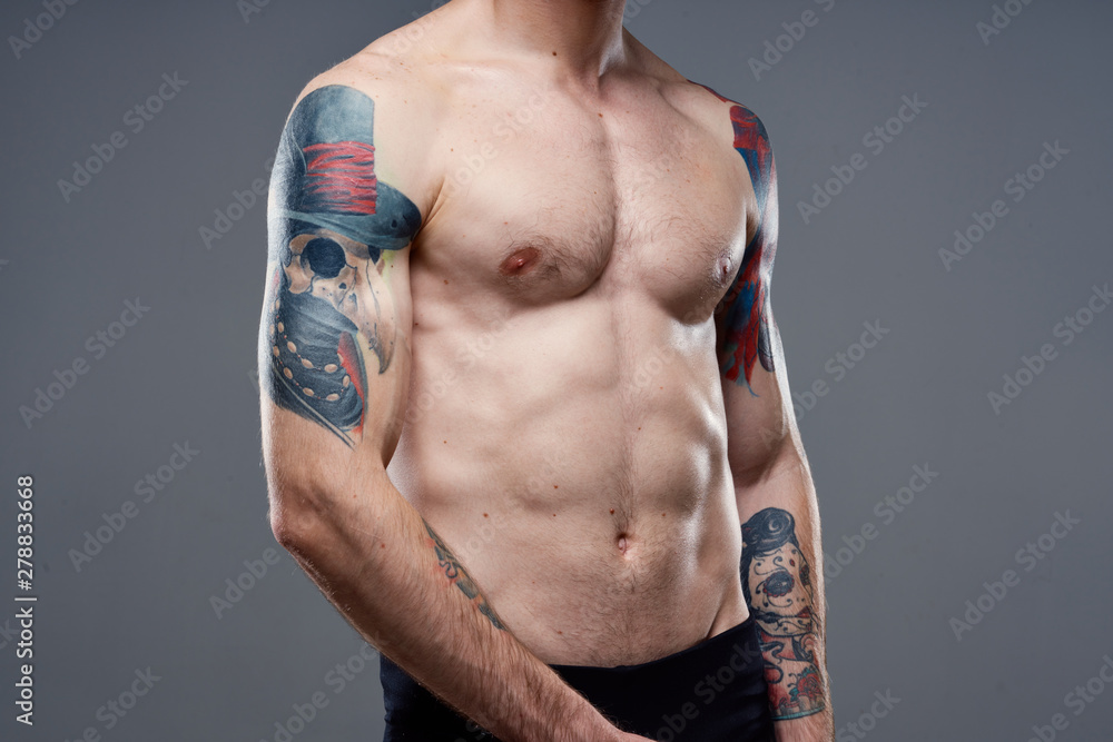 Naklejka premium man with naked torso