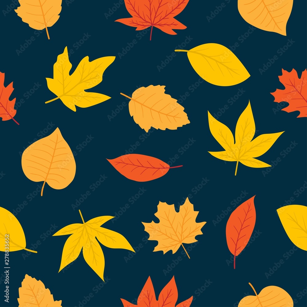 Fototapeta premium Cute autumn seamless pattern