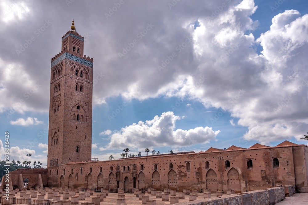 Landscape view of the Koutoubia mosque. Marrakech , Morocco