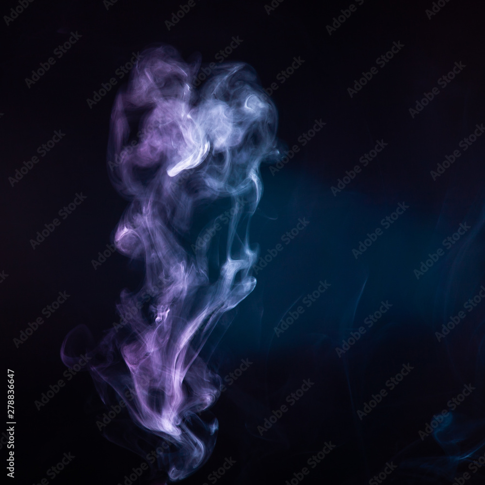 Abstract colorful smoke on black background . Abstract colorful smoke on black background .