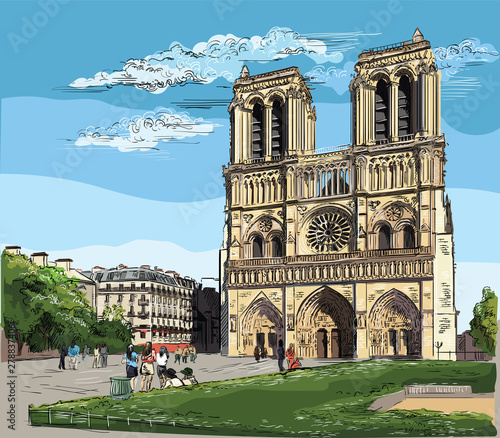 Colorful vector hand drawing Paris 2