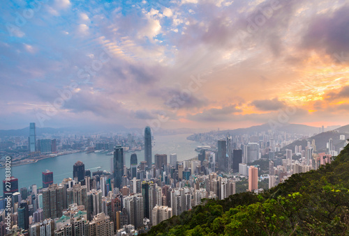 Hong Kong Central skyline and Victoria Harbor, Hong Kong, China photo