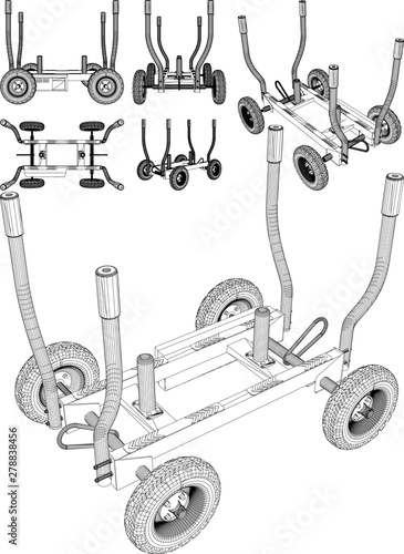 Gym Torque Fitness Exercise Sled. Illustration Isolated On White Background. A vector illustration Of A Gym Fitness Exercise Sled.