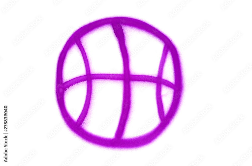 Graffiti basketball sign sprayed on white isolated background Graffiti basketball sign sprayed on white isolated background
