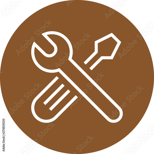 Screwdriver Wrench Tools Outline Icon
