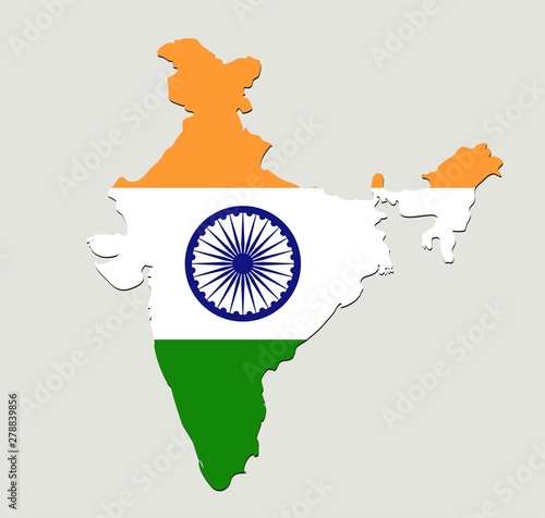 India flag map icon. concept national symbol, illustration design, vector image