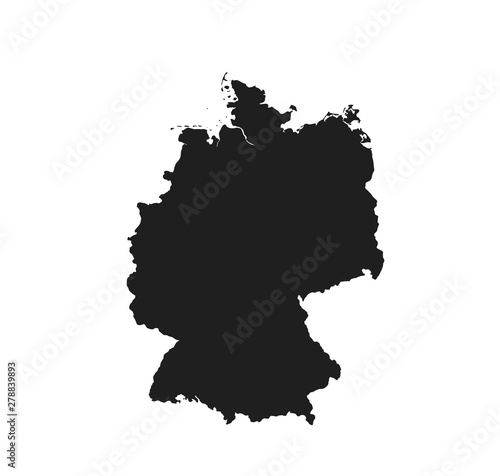 germany map icon. black silhouette vector isolated image Europe country