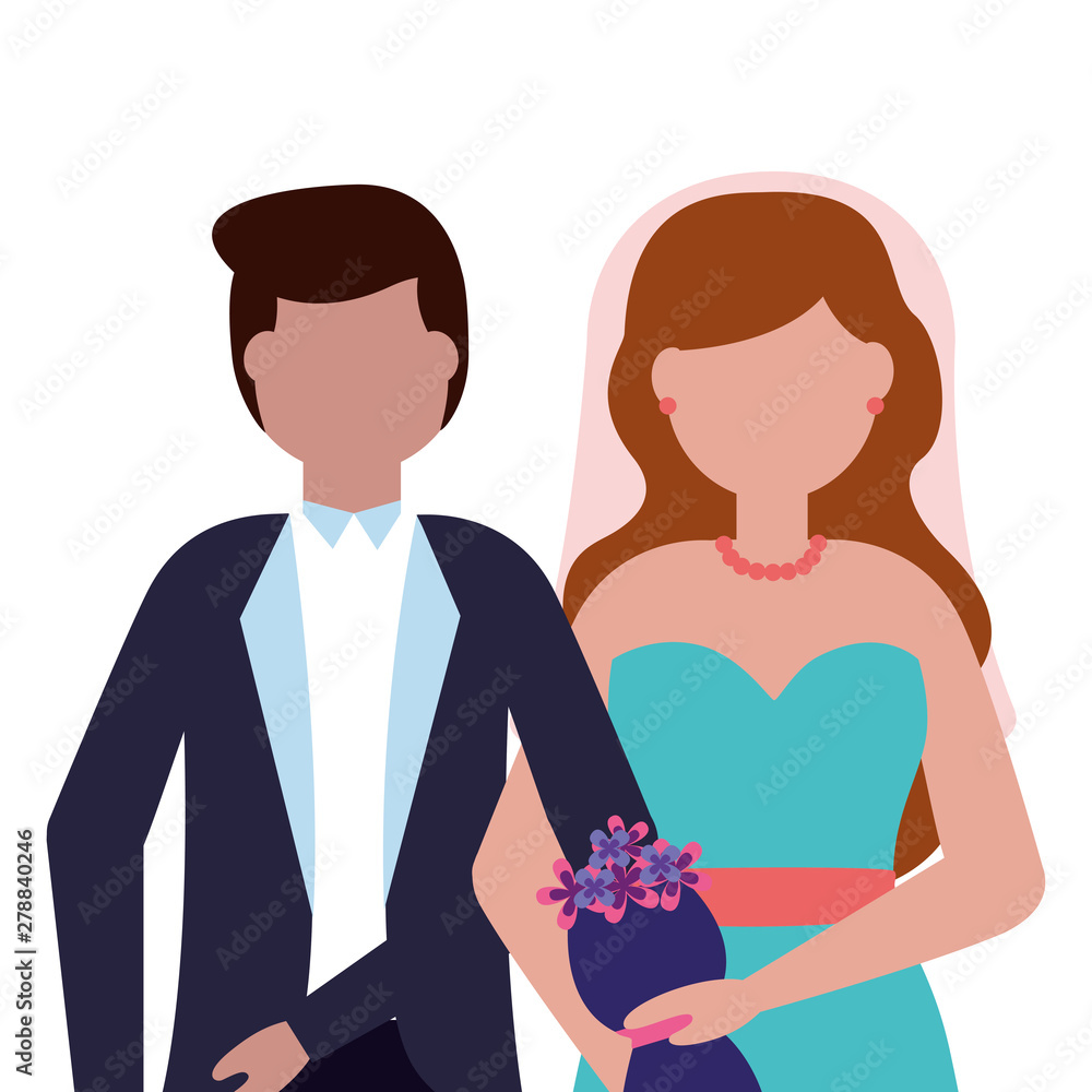 flat design wedding people groom and bride flat design wedding people groom and bride