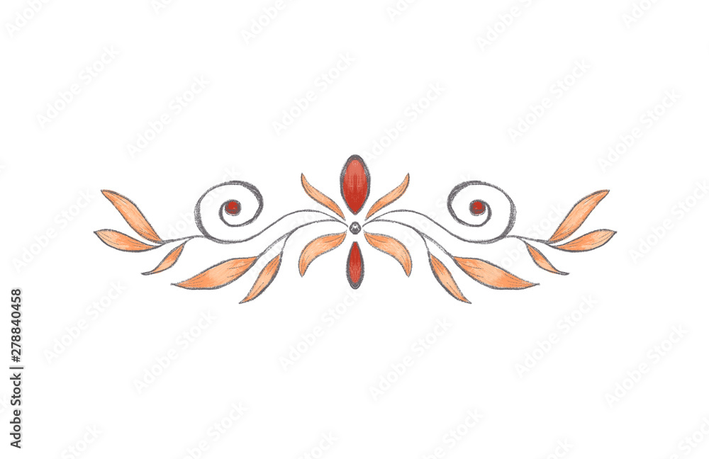 Obraz premium Hand drawn floral vignette