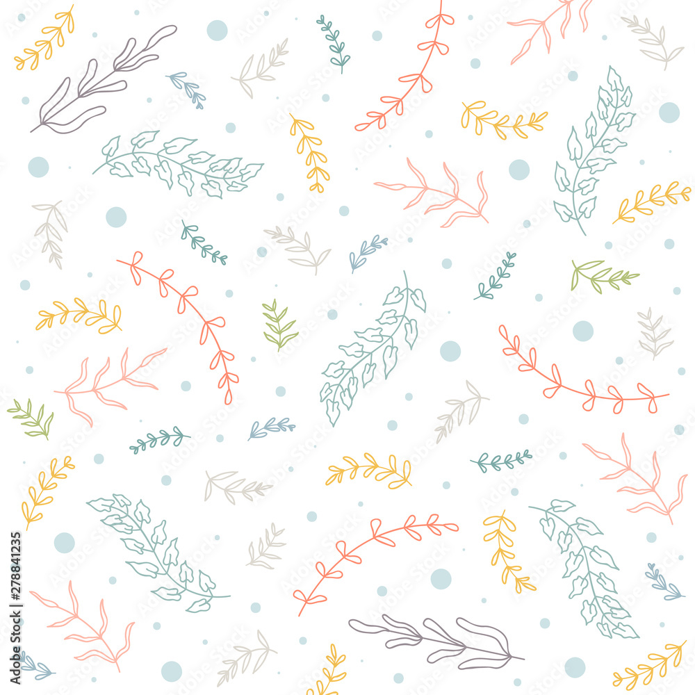 Summer spring floral seamless pattern, flat design for use as background, wrapping paper or wallpaper Summer spring floral seamless pattern, flat design for use as background, wrapping paper or wallpaper