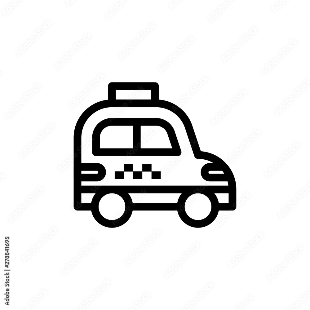 flat line taxi icon symbol sign, logo template, vector, eps 10