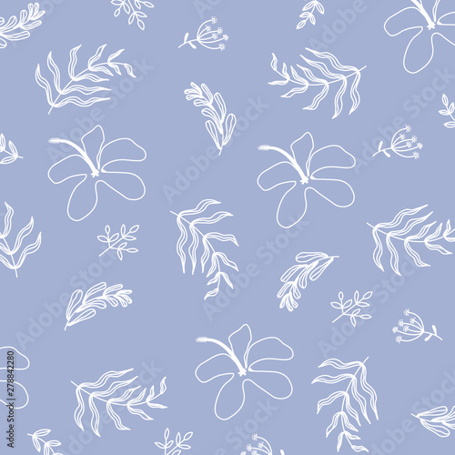 Fototapeta Naklejka Na Ścianę i Meble -  Summer spring floral seamless pattern, flat design for use as background, wrapping paper or wallpaper