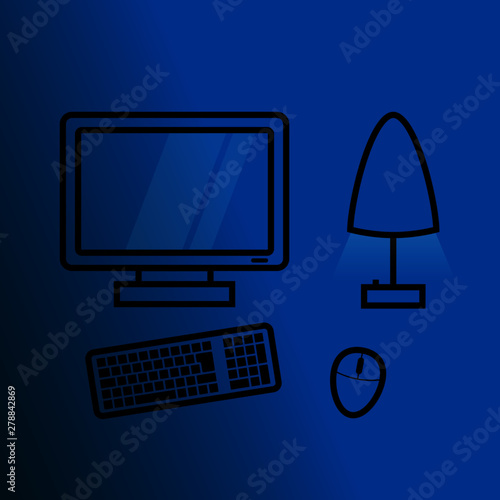 Iconos tecnologia azul