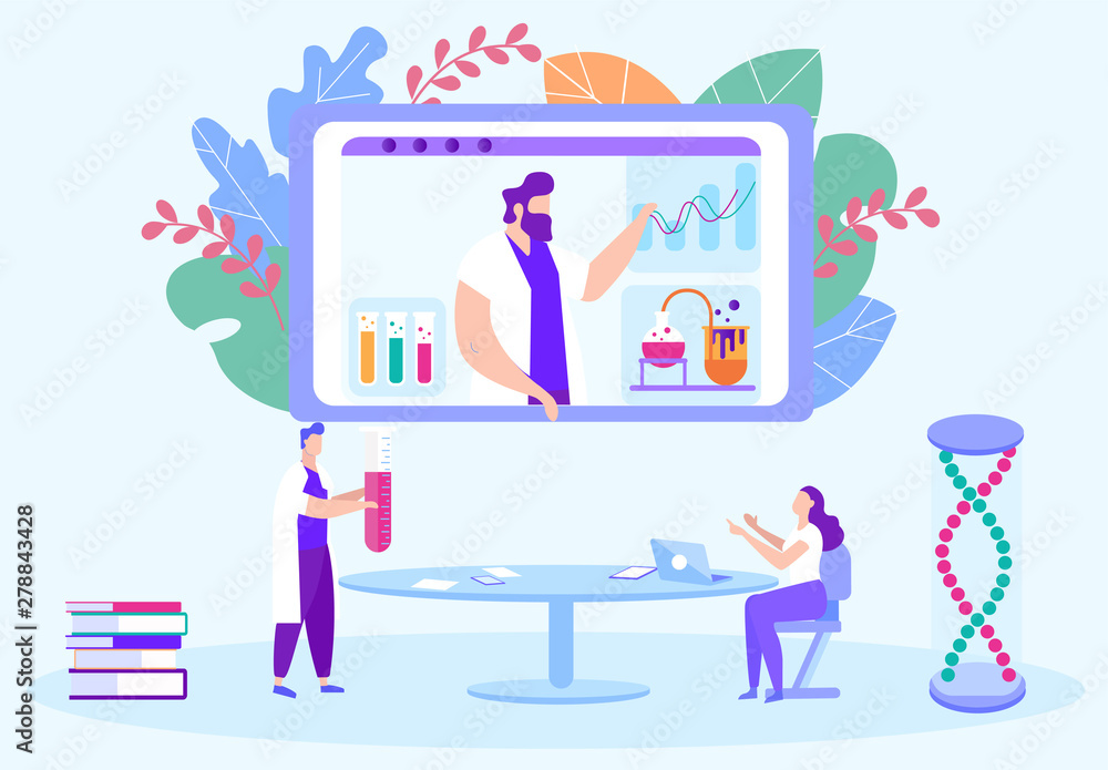 Online Chemistry Course. Vector Illustration. Online Chemistry Course. Vector Illustration.