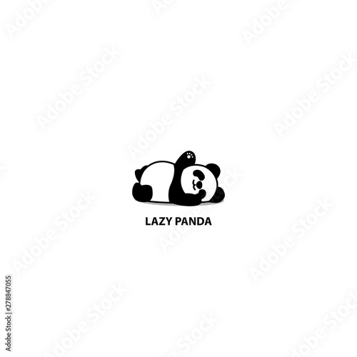 Lazy panda sleeping cartoon icon, vector illustration