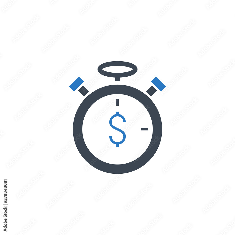 Time is money related vector glyph icon. Isolated on white background. Vector illustration. Time is money related vector glyph icon. Isolated on white background. Vector illustration.
