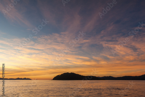 Whitsunday Islands Sunset - view from boat on the water
