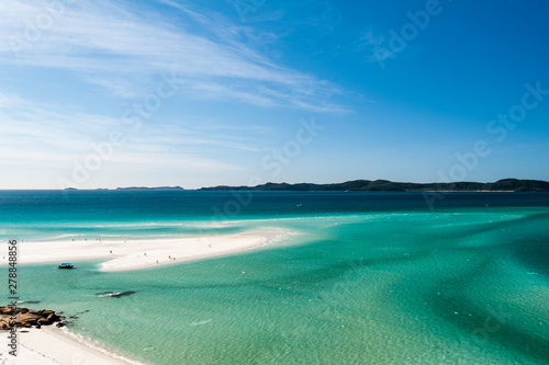 Hill Inlet from lookout at Tongue Point on Whitsunday Island - swirling white sands and blue green water make spectacular patterns photo