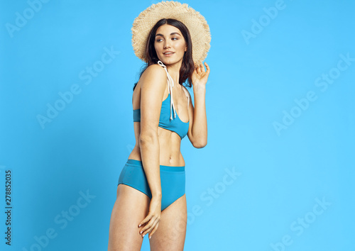 beautiful woman swimsuit beach
