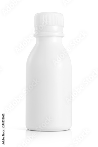 white plastic bottle for medical care product design mock-up