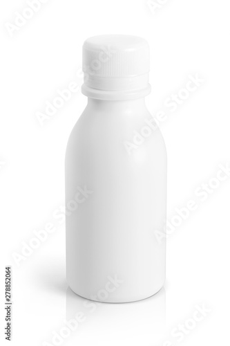 white plastic bottle for medical care product design mock-up