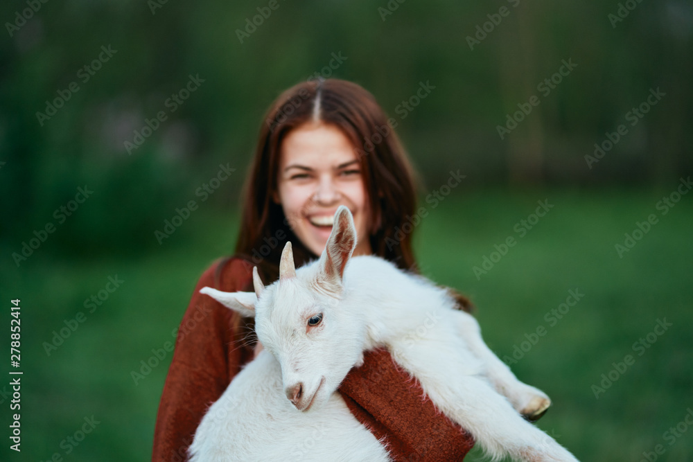 Fototapeta premium girl with horse