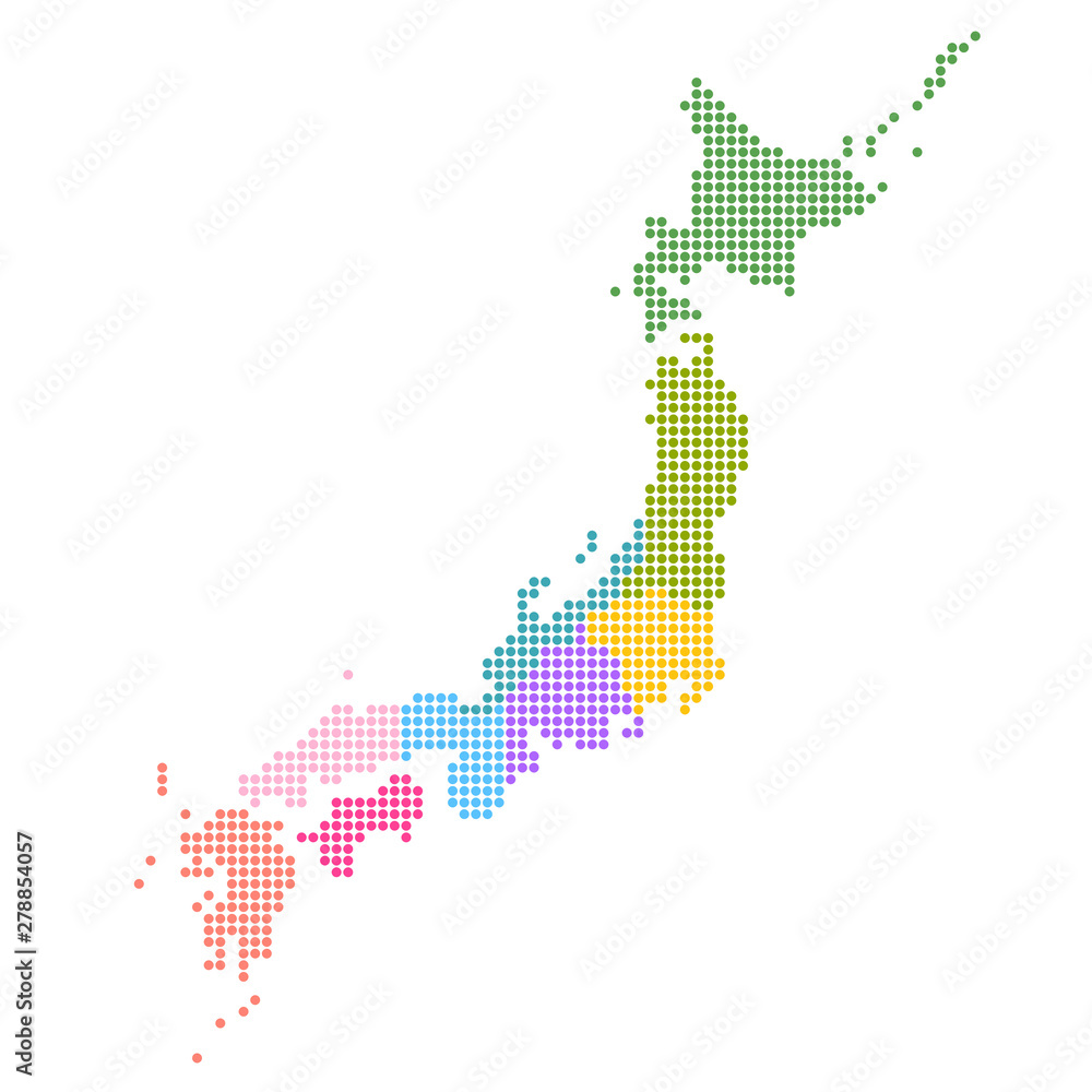日本　地図　ドット　アイコン