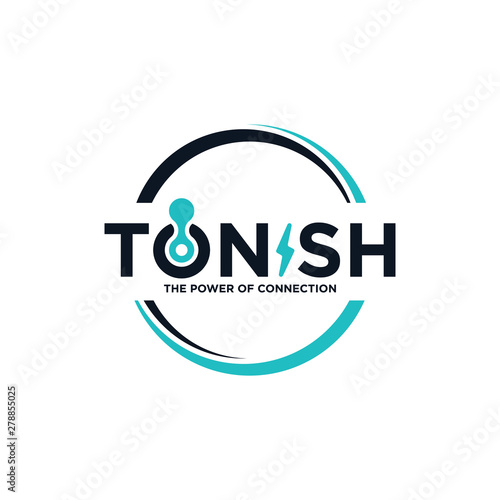 Tonish logo design emblem for tecnology photo