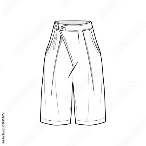 Pants fashion flat sketch template