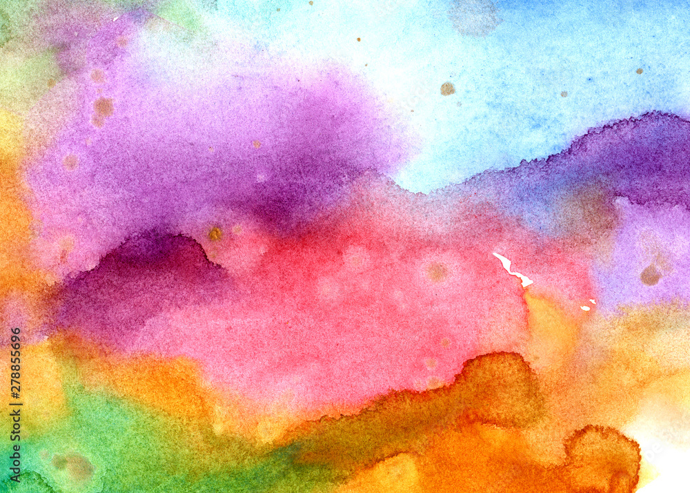 Fototapeta premium rainbow color, watercolor background, texture, paper, abstract, color