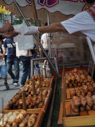 Hiratsuka/Kanagawa/Japan-07/08/2018: Street food in the Star Festival in Japan. Yatai its the translation of street food