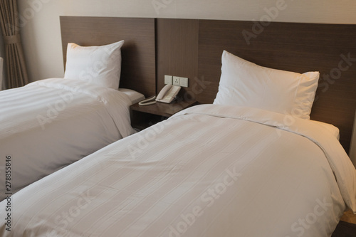 beds in hotel room