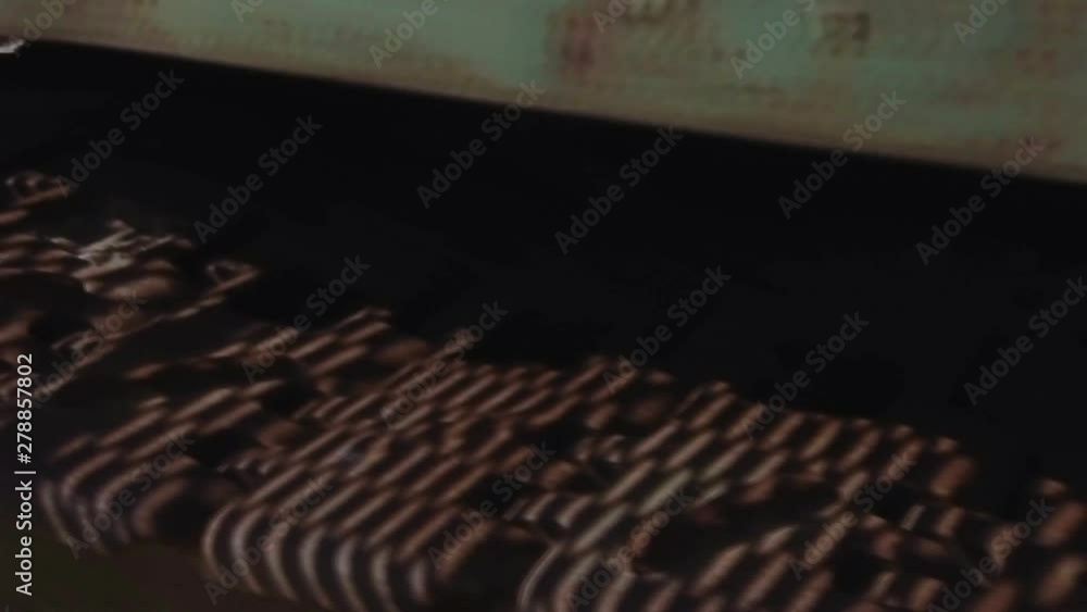 Abstract shot of rusty old heavy machinery, smooth gimbal shot, cinematic slow motion Abstract shot of rusty old heavy machinery, smooth gimbal shot, cinematic slow motion